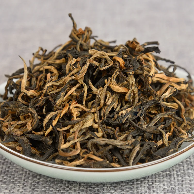 Yunnan Tea Ранняя весна 2022 Dianhong One Bud Leaf кудрявая полоска карамель ароматный черный чай