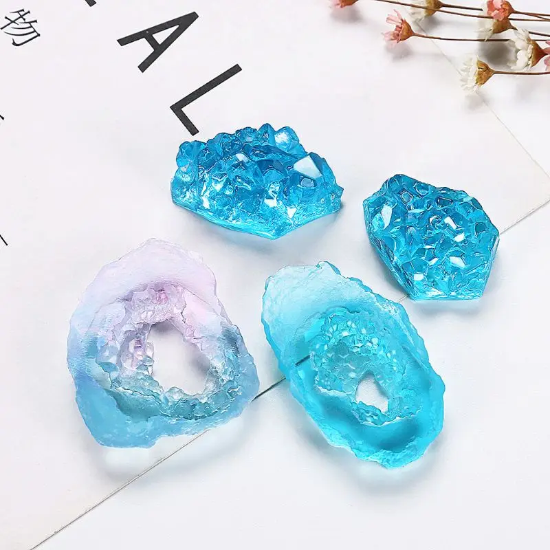 Горячая DIY Натуральный Druzy драгоценный камень смола форма кварца рок кластер