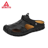 summer new breathable genuine leather outdoor beach sandals men soft non slip casual mens shoes big size man sneakers 38 46