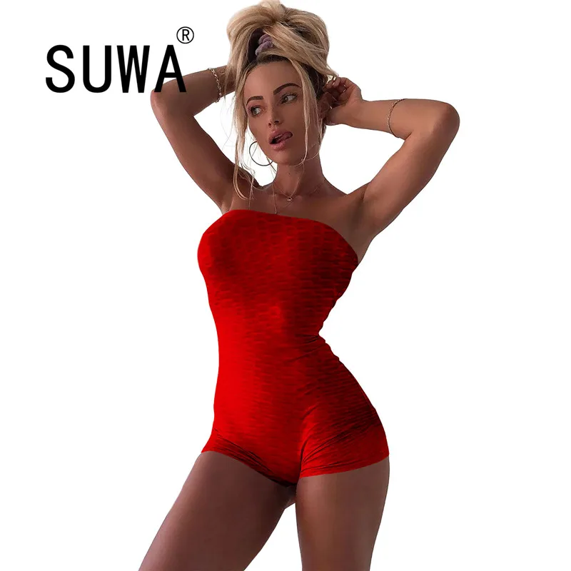 

Sexy Off Shoulder Romper Bodycon Women Fashion Jumpsuit 2021 Bodysuit Shorts Solid Color Short Sleeve Bodysuit Romper