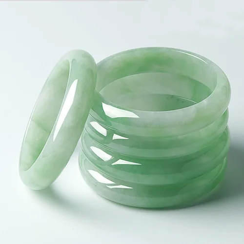 

zheru jewelry natural Burmese jade 54mm-64mm light green bracelet elegant princess bracelet send mother to girlfriend