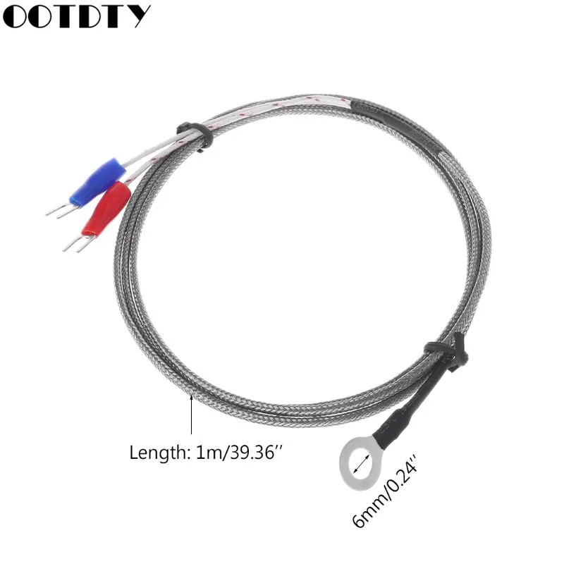 

6mm Hole Washer K Type Thermocouple Temperature Sensor Probe 1M Cable For Industrial Temperature Controller