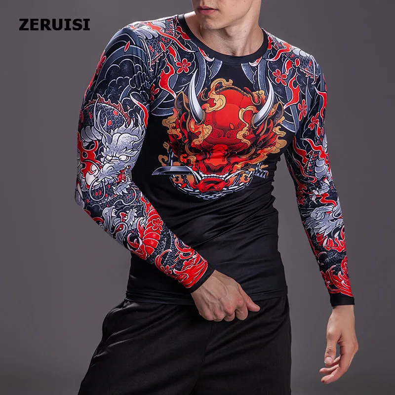 3D Printed Harajuku Fitness Tops t-shirt compression shirts Anime Men Sports Fashion Japanese male Top Clothing