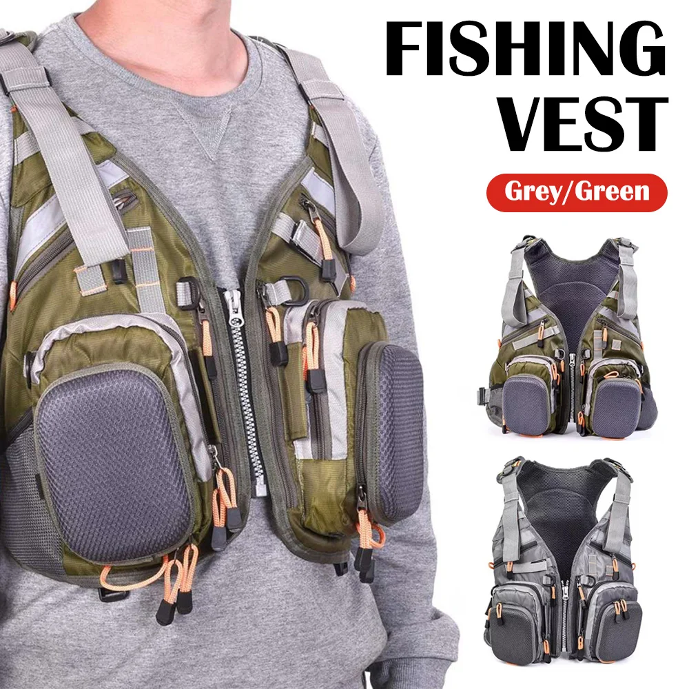 

Fly Fishing Vest Multifunction Breathable Backpack Fishing Vest Drying Fast Fishing Gear Vests for Fishing Hunting Hiking