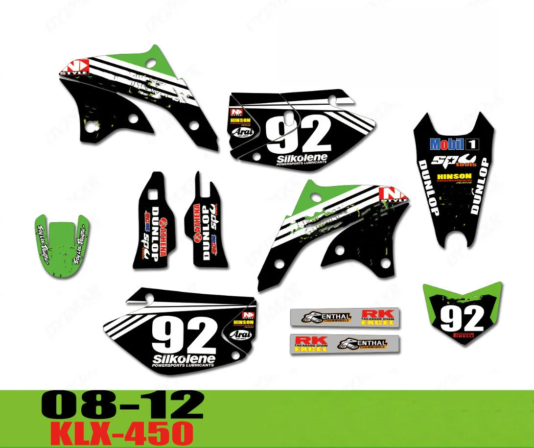 Бесплатные Индивидуальные графические наклейки для Kawasaki KLX450 2008 2009 2010 2011 2012 2013 2014
