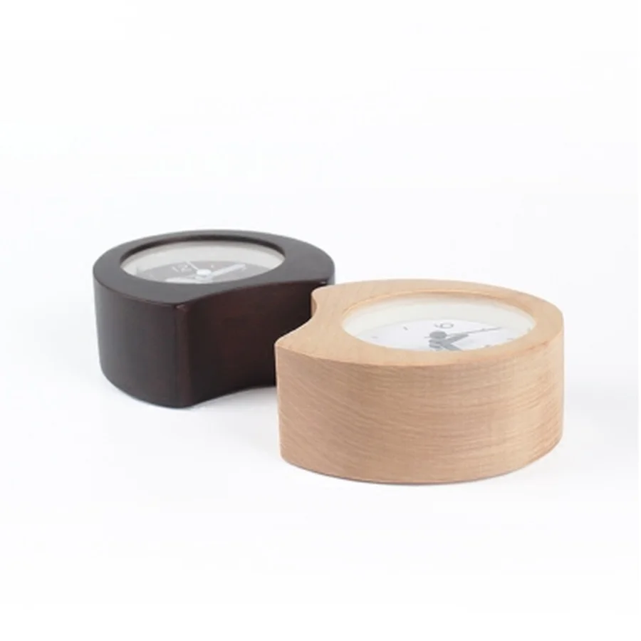 Деревянный цифровой будильник с функцией повтора Современный Твердый Будильник