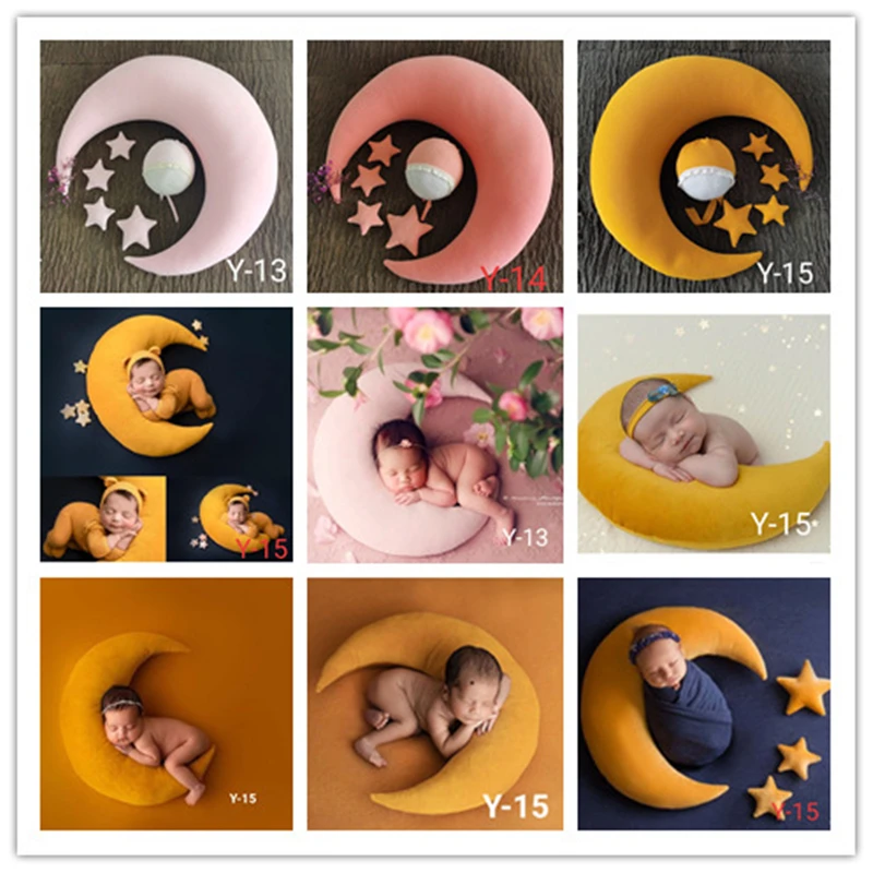 Newborn Photography Props Moon Pillows Stars Baby Shoot Studio Accessories Creative Posing Cushion Mat | Детская одежда и обувь