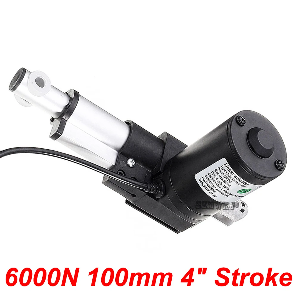 

6000N 1320lbs 100mm 4" inch Stroke Heavy Duty DC 12V Electric Putter Motor For RV Auto Car Door Open Medical Industrial Lifting