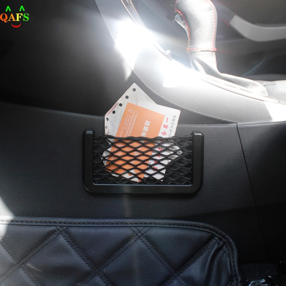 Car Carrying String Bag Vehicle Storage Mesh Resilient Nylon Network Pocket Handphone Holder Auto accessories
