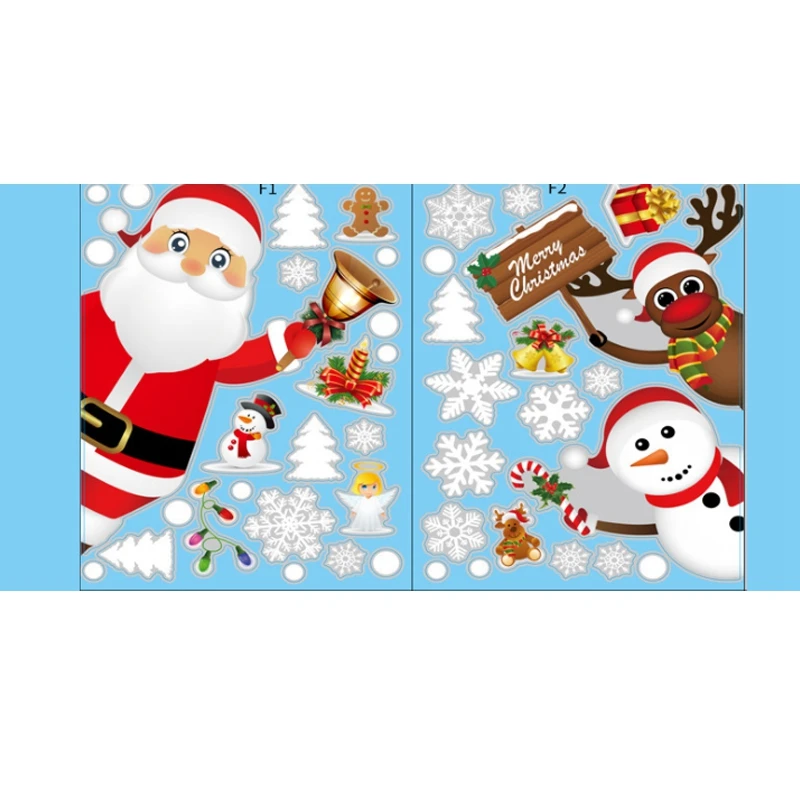 

5 Pieces of Glass Christmas Snowflake Window Sticker for Holiday Snowflake Party Santa Reindeer Decal CNIM Hot