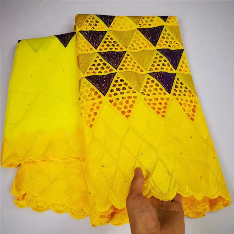 

Latest high quality 5+2 Yards Swiss lace fabric embroidery African cotton fabrics Swiss voile lace popular Dubai style! LYF99126