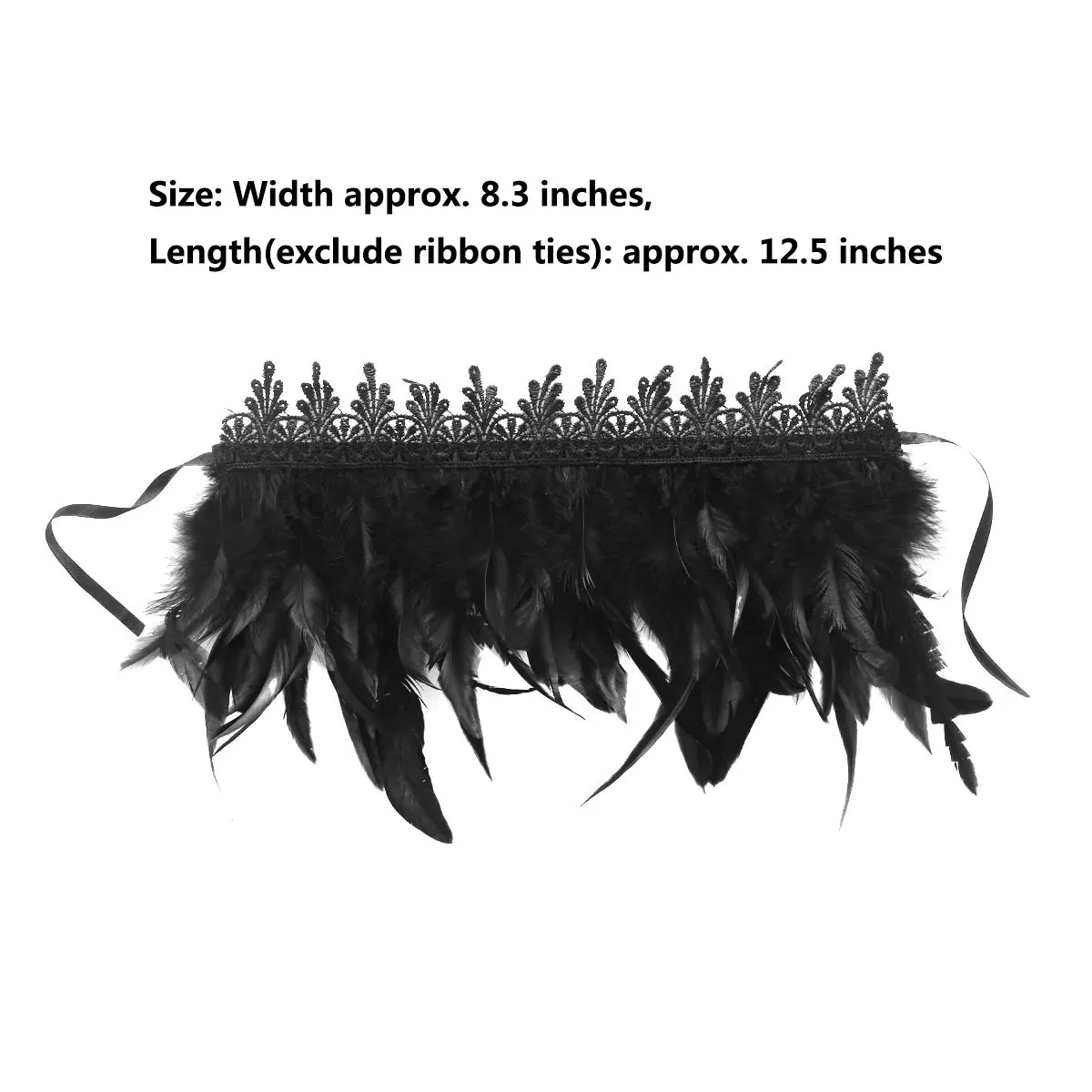 Шаль накидка на плечо лента галстук викторианская готика Натуральное перо