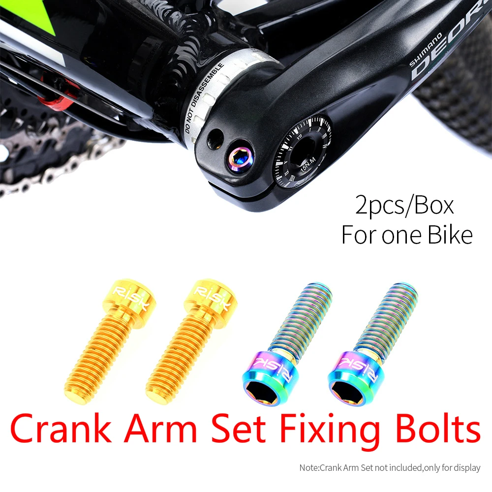 

RISK 2pcs/lot Bicycle Crank Arm Set Fixing Bolts M6x18mm Hollow Mountain Road Bike Crankset Disc Brake Caliper Fixed Screws