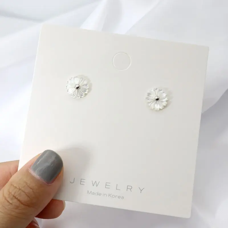 Посеребренные серьги из стерлингового серебра белая мама Хризантема с