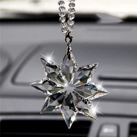 car transparent crystal snowflake decoration pendant sun catcher snowflake ornament christmas gift pendant