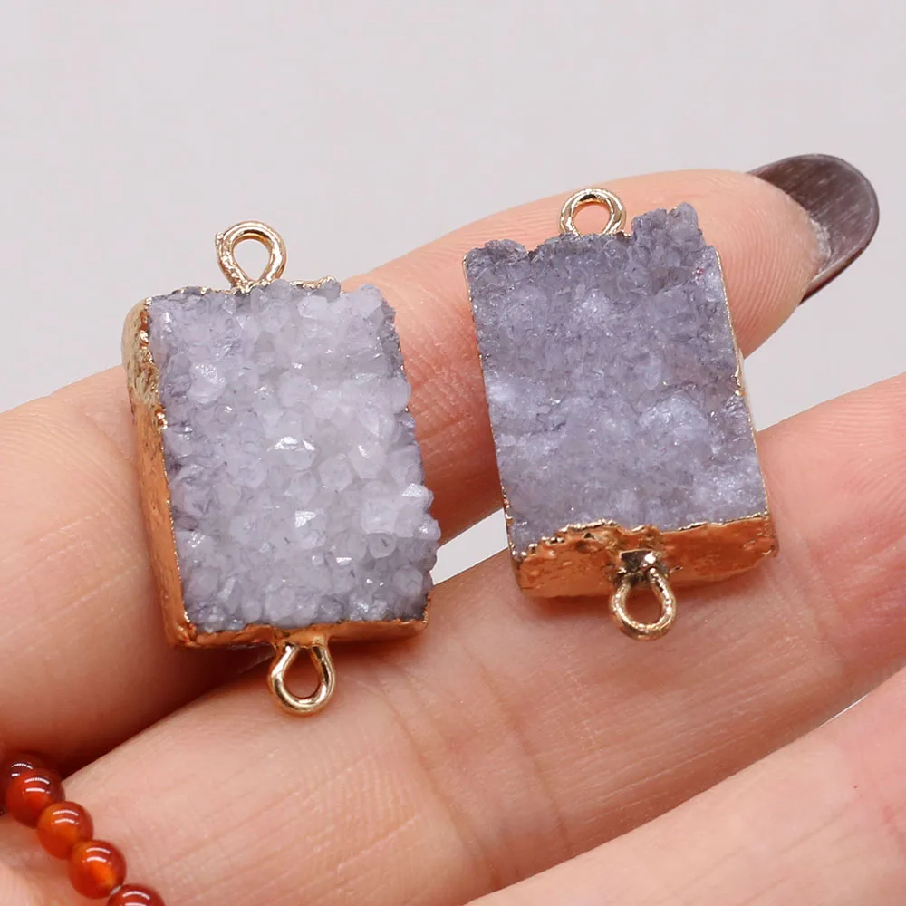 

Natural Stone Gem Gray Crystal Bud Connector Pendant DIY Handmade Crafts Necklace Bracelet Jewelry Accessories Gift Making