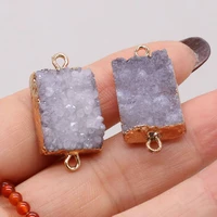 hot natural stone gem gray crystal bud connector pendant diy handmade crafts necklace bracelet jewelry accessories gift making