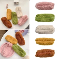 wool pencil case for girls pen pouch plush zipper bags cosmetic make up organizer pouch school office stationery supplies