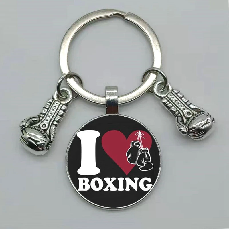 Новинка модный стеклянный выпуклый брелок боксерские перчатки подвеска