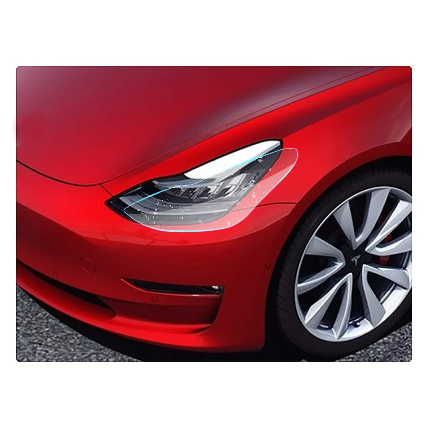 

2 PCS Tinted Head and Fog Lamp Overlays Protective Film Covers Kit for 2018 2019 Tesla Model 3, TPU Auto Car head light lamp Mem