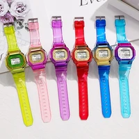 colorful electroplating small square electronic watch student multi function waterproof luminous led electronic watch