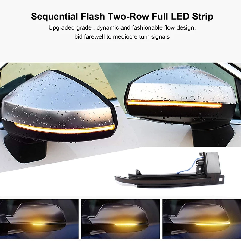 

Dynamic Blinker Mirror Light LED Turn Signal Side Indicator for -A3 8P A4 A5 B8 Q3 A6 C6 4F S6 SQ3 A8 D3 8K