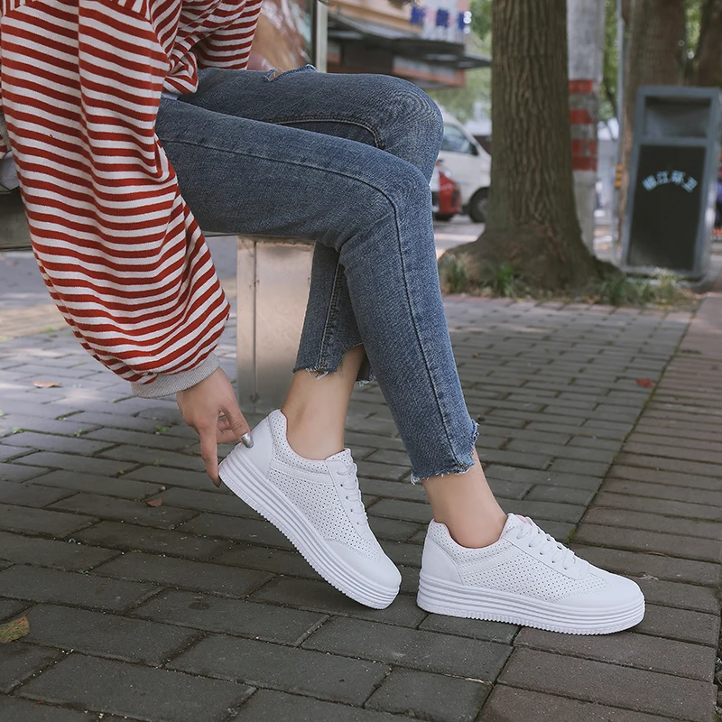 Sapato feminino; женская обувь для тенниса; Tenis Blancos; износостойкая резиновая обувь для бега; женская кожаная обувь на плоской подошве; женская спортивная обувь; 7