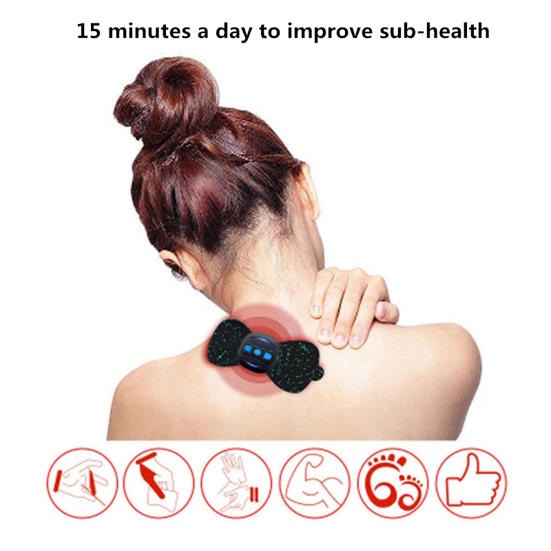 Электрический массажер для шеи портативный с наклейками плеч тела поясницы
