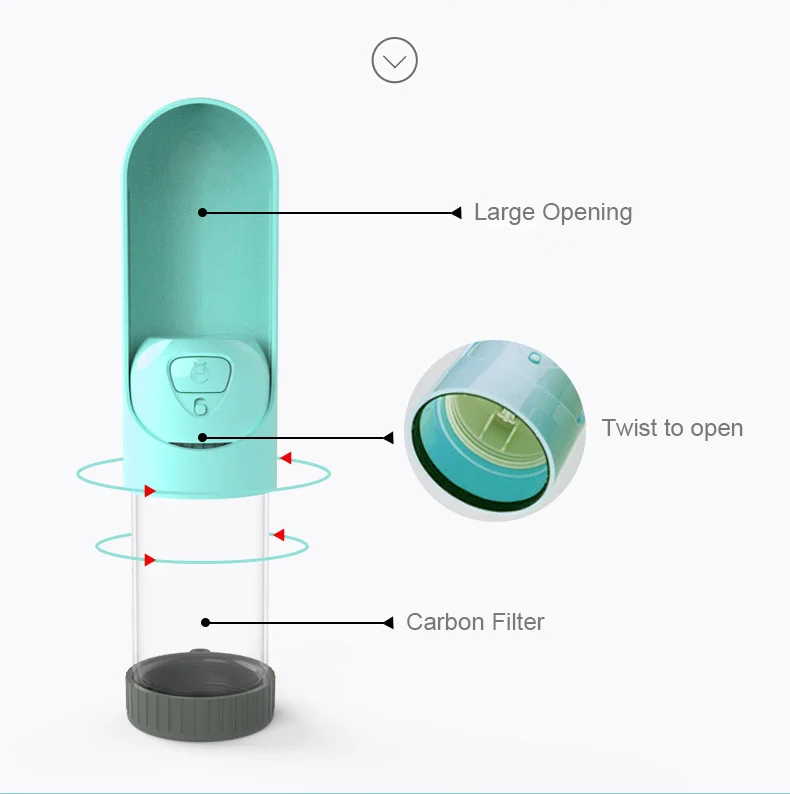 Портативная бутылка для воды домашних животных 300 мл миска питья маленьких