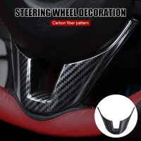 car steering wheel trim decoration carbon fiber abs steering wheel panel cover trim for mazda 3 axela 2014 2016 dropshipping