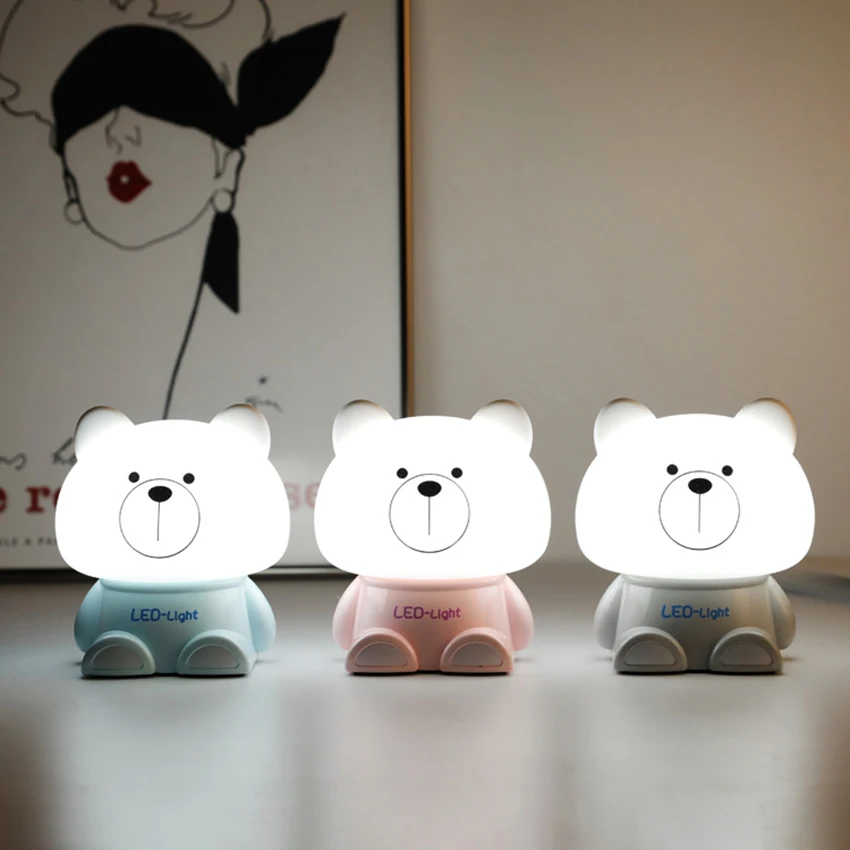 Kids Night Light Baby Cute Night Light Silicone LED Night Light, Color Changing Nursery Lamp Touch Sensor for Bedroom