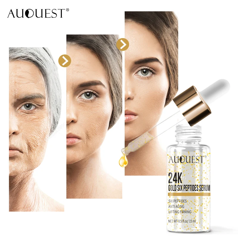 AuQuest 24K Gold Six сыворотка с пептидами и морщинами для удаления морщин антивозрастной лифтинг укрепляющая эссенция коллагена для ухода за кожей лица