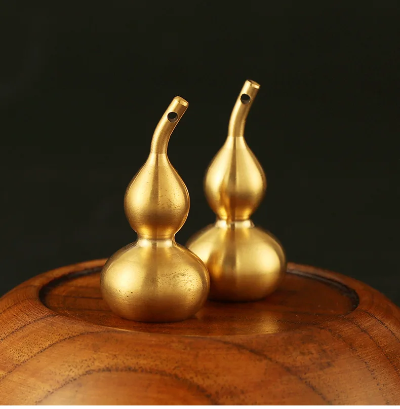 Миниатюрная Тыква ручной работы из чистой латуни с благоприятным орнаментом «сделай сам», подвеска-брелок, сувенирные аксессуары, подарок a0767