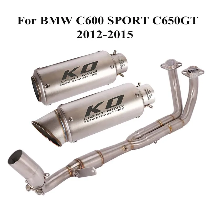 

51mm Full Exhaust Muffler Escape Header Connect Link Tube Exhaust System for BMW C600 SPORT C650GT 2012-2015