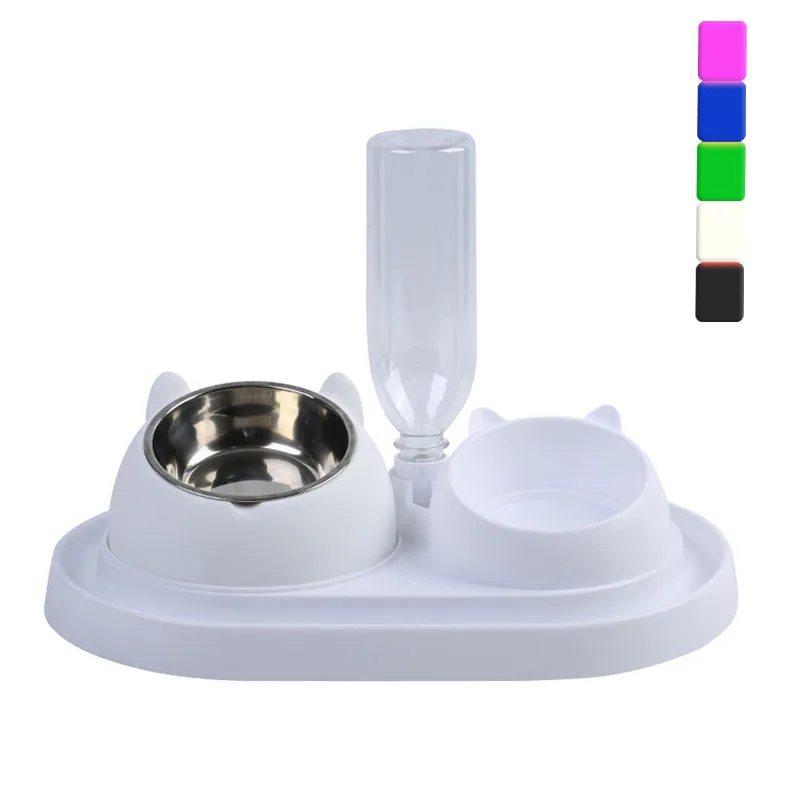 

Cat Bowl Water Dispenser Automatic Feeder Bowl For Cats Dogs Pet Drinker Slow Food Bowls With drinking Stand Cat Accessories