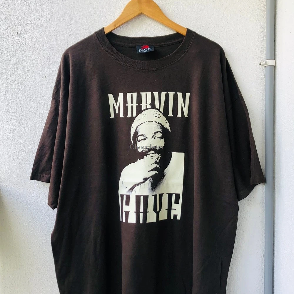 Винтажная Оригинальная футболка 00u2019S Marvin Gaye American Soul Jazz Singer | Мужская одежда