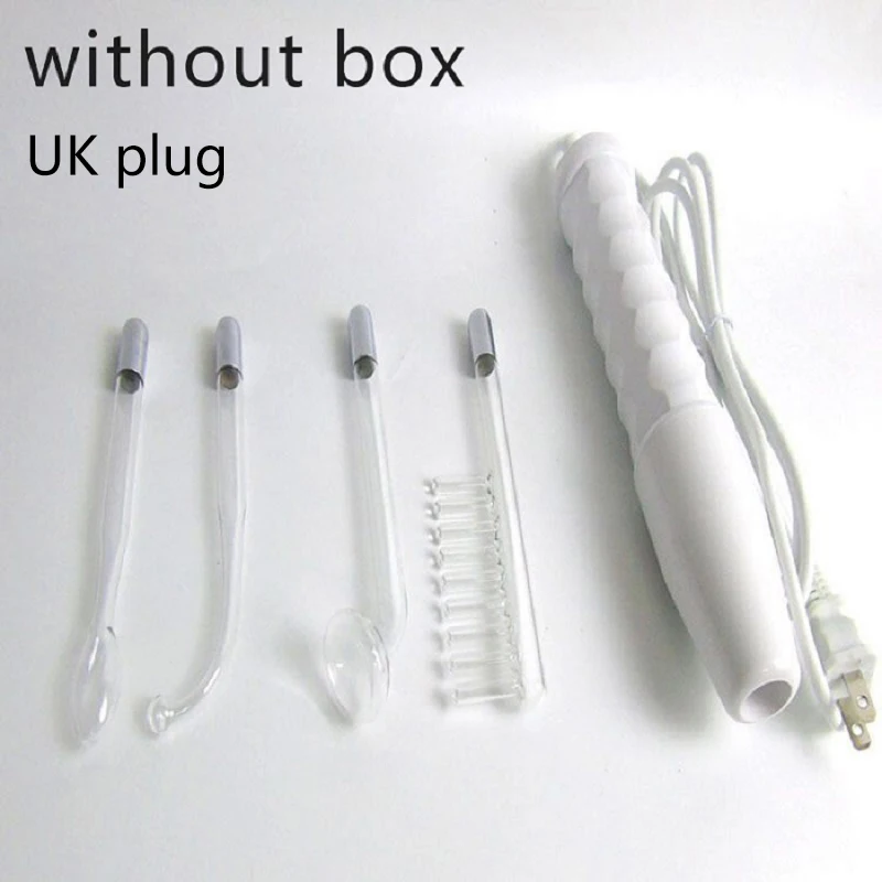 UK Plug no box Портативный дарсенваль Массажер для волос высокий массажер для лица Частотный электрод палочка спа подтягивающее пятно от акне уход за морщинами - Цвет: UK Plug no box