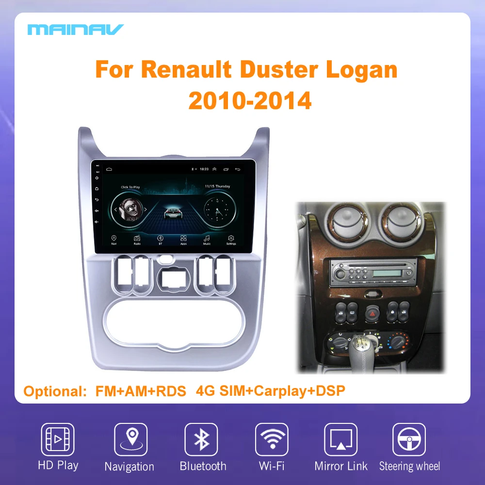 

9 "Android 10 для Renault Duster/Logan 2009-2013 USB AUX RDS автомобильная навигация для DSP CarPlay автомобильное радио мультимедийный видеоплеер GPS