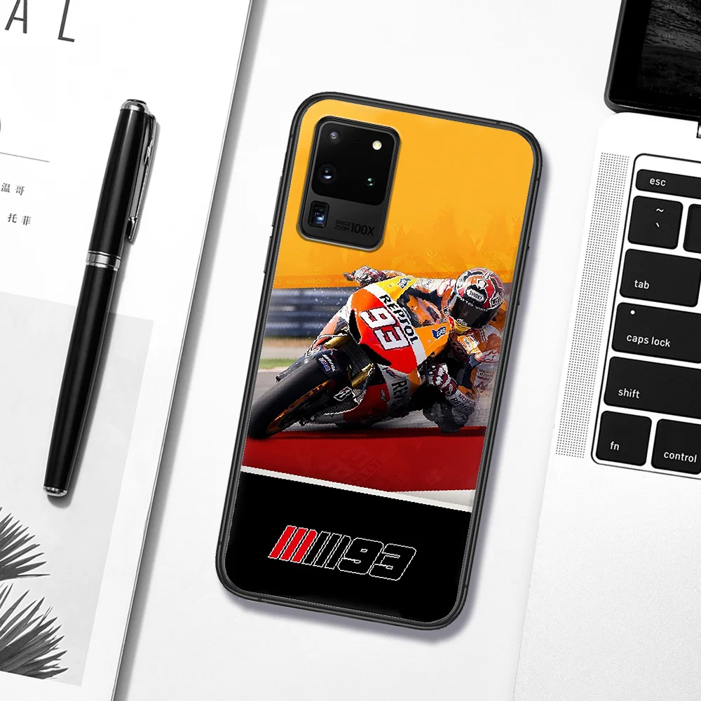 

Marc Marquez Moto No.93 Phone Case For Samsung Galaxy S 6 7 8 9 10 E 20 UITRA FE 21 Edge Note 8 9 10 Plus black Bumper Soft