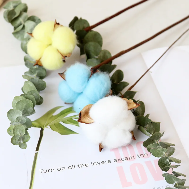 Натуральный высушенный хлопковый искусственный цветочный наполнитель