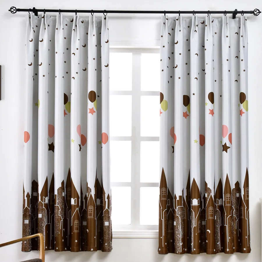 Занавески с мультяшными воздушными шарами для детей затемняющие шторы детской