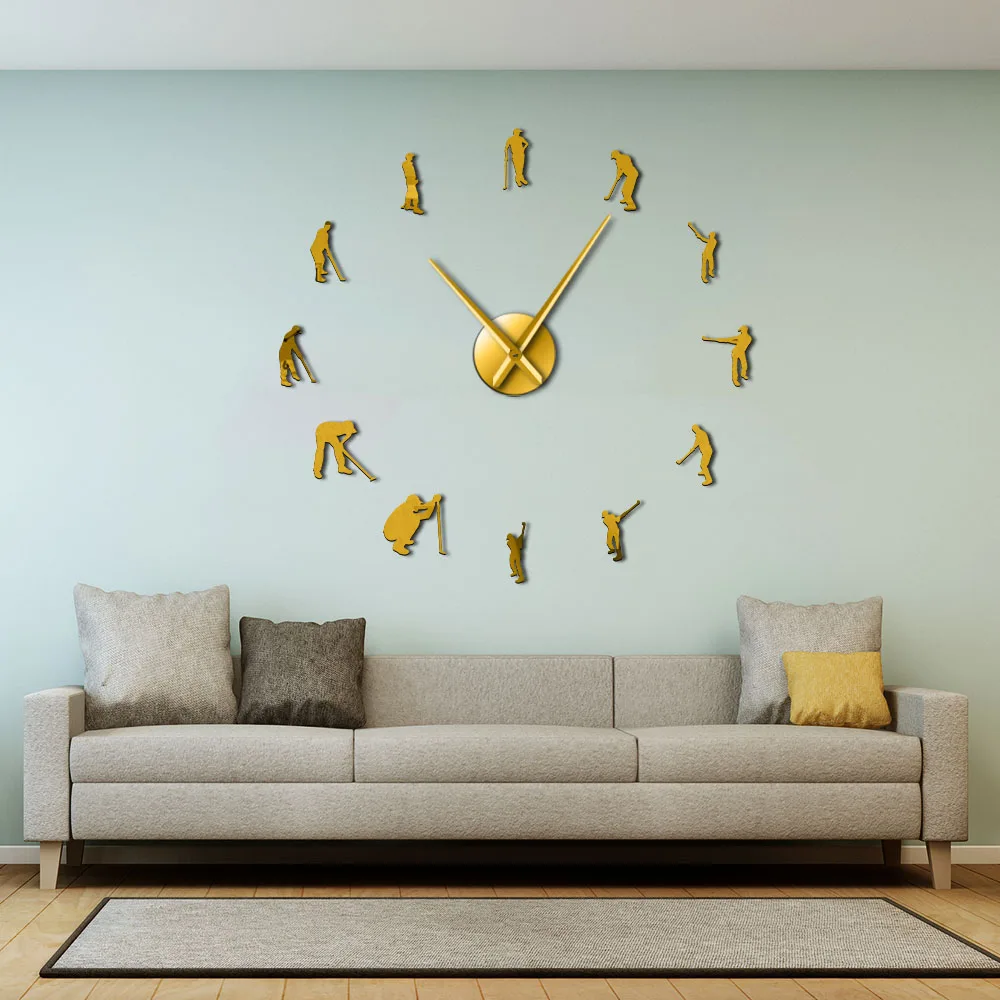 Большие настенные часы сделай сам для гольфистов зеркальные художественные