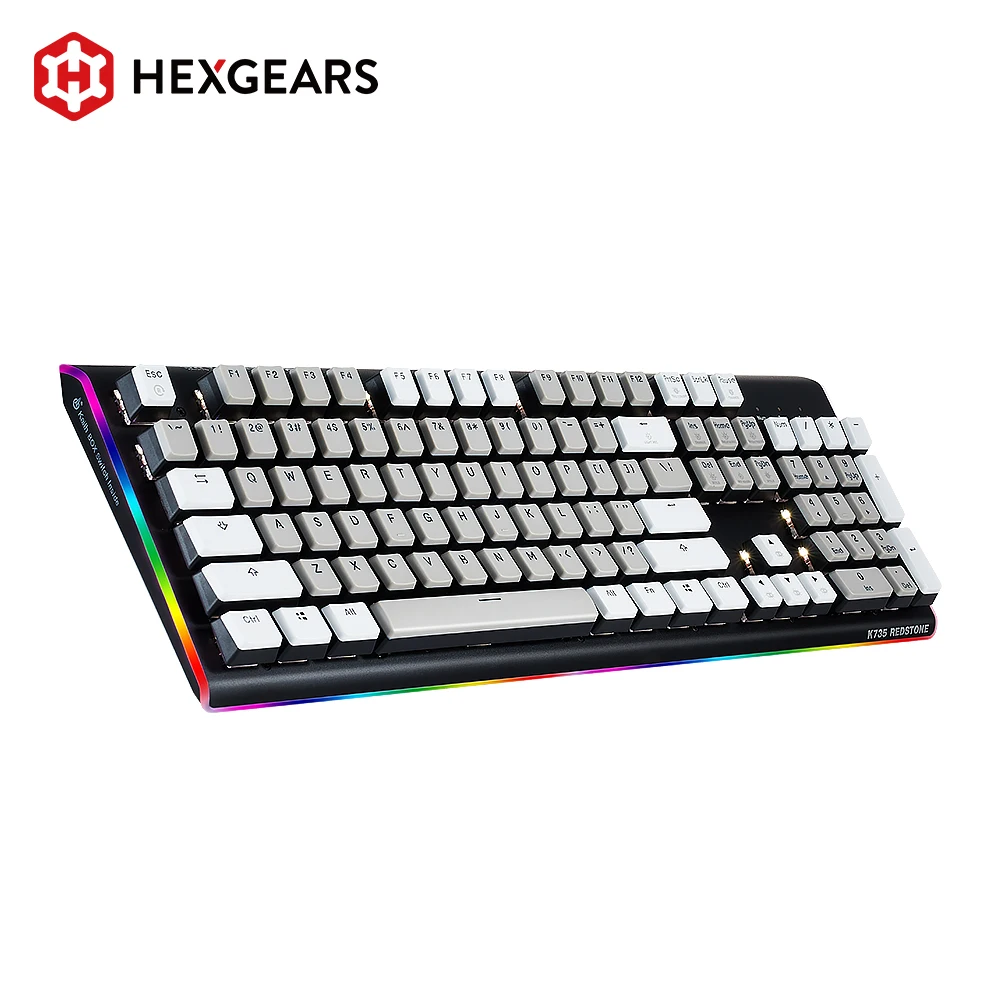 hexgears gk735 kailh box switch mechanical keyboard 104 key hot swap waterproof gaming keyboard pbt keycaps rgb side keyboard free global shipping