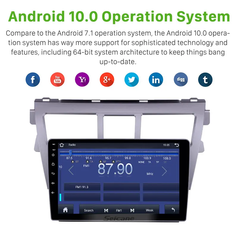 Seicane сенсорный экран GPS мультимедийный плеер Основной блок Android 10 0 9 дюймов