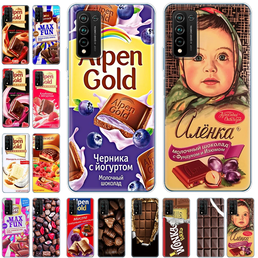 For Honor 10X Lite Case Silicon TPU Soft Back Phone Cover On Huawei Bumper 10XLite Bag alenka bar wonka chocolate | Мобильные