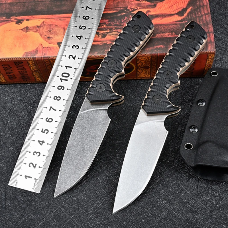 Fixed Blade Tactical Knife Free shipping High-end D2 Survival Knives Very Sharp Three Edge Hunting Knife Outdoor EDC tools