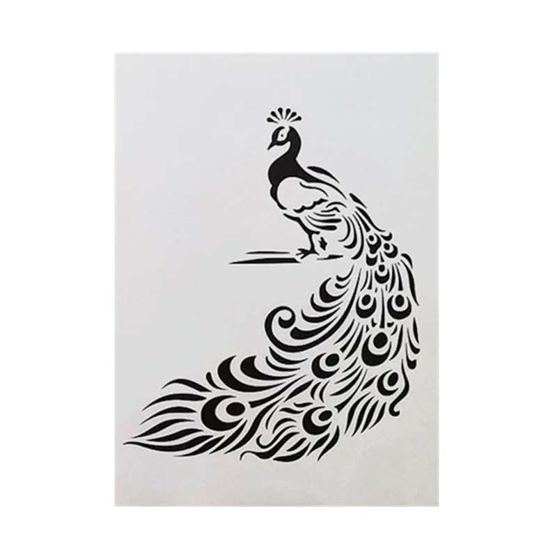 DIY живопись А4 Размер Павлин Дизайн многослойное искусство трафарет имплит для