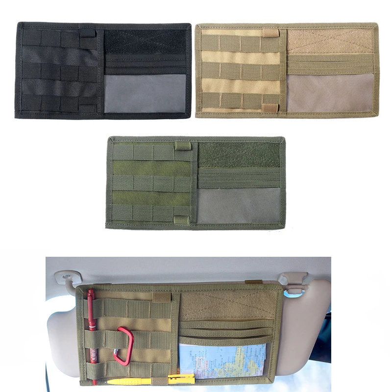 Тактический CQC MOLLE автомобильный солнцезащитный козырек Органайзер панель CD