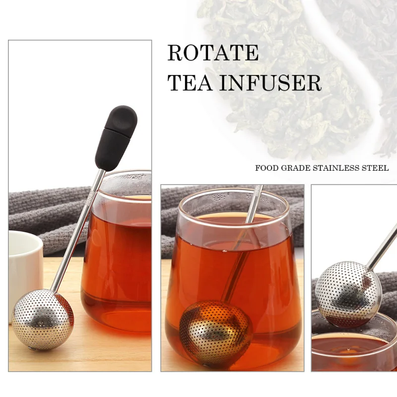 Stainless steel tea set spherical strainer coffee vanilla spice filter diffuser handle ball | Дом и сад