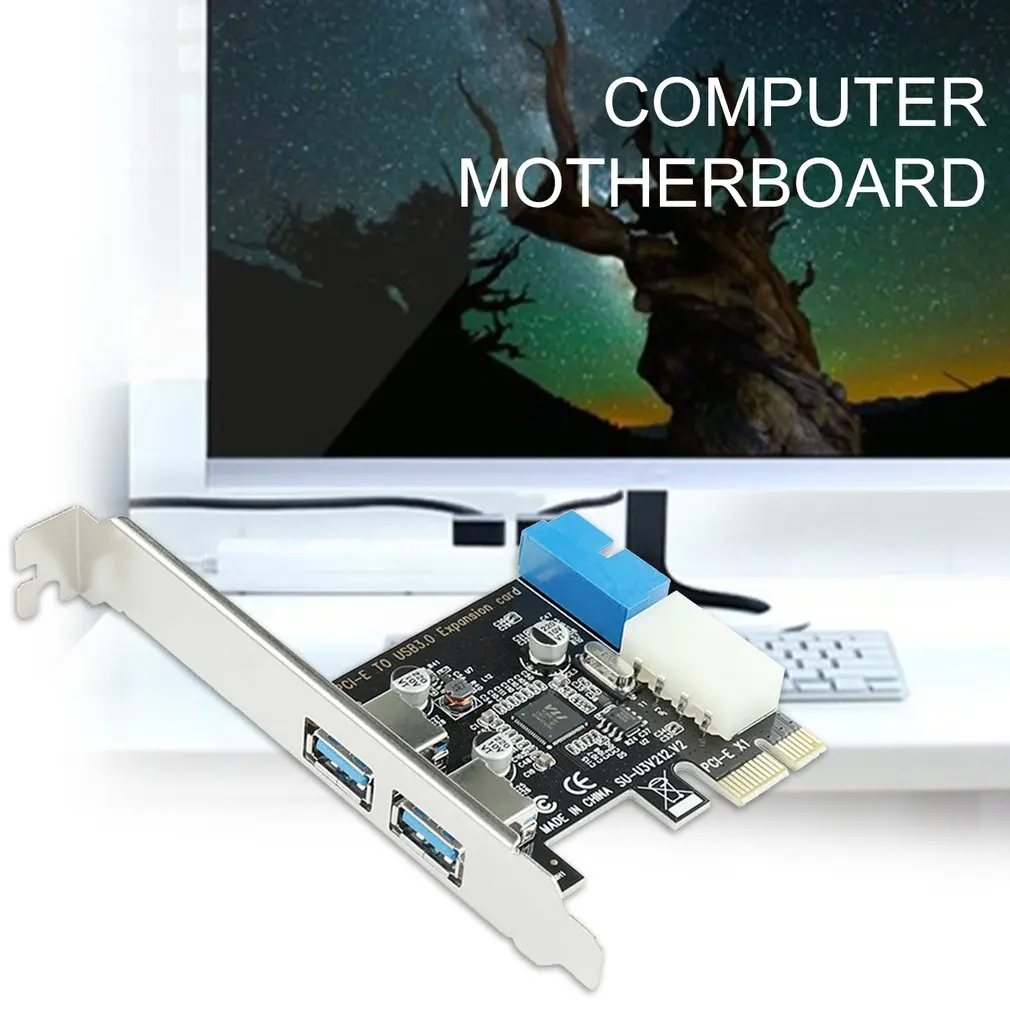

PCI-E To USB 3.0 Expansion Card USB3.0 F2T2 20pin Desktop Computer Motherboard For Windows Xp / Vista / 7 / 8 / 10